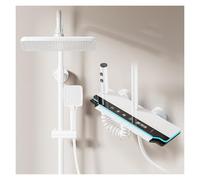 FWPGFVY Rainfall Shower Set with LED Ambient Light Thermostatic Control at 38°C Bathtub-Shower Combo for Bathroom Modern White Showerhead System