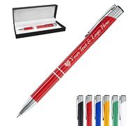 FwSYouMAI Stylo personnalisé 1 pcs,Stylo à bille personnalisé avec nom d'entreprise gravé message logo,Encre noire Capuchon Click-Off-Rouge 1 Unité (Lot de 1)