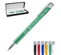 FwSYouMAI Stylo personnalisé 1 pcs,Stylo à bille personnalisé avec nom d'entreprise gravé message logo,Encre noire Capuchon Click-Off-Vert 1 Unité (Lot de 1)