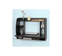 SoBuy® FWT18-Sch Table Murale Bureau avec Étagère intégrée Armoire de Rangement Murale (Noir)