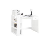 FWT35-W Table Bureau Informatique Plan de Travail avec 3 étagères et 1 tiroir