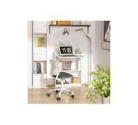 FWT92-W Bureau Pliant, Table d'Ordinateur Rabattable Bureau Multifonctionnel avec Etagères de Rangement, Table de Travail, Table Informatique - Sobuy