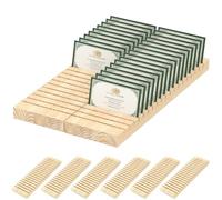 FWTRMRC Lot de 8 porte-badges en bois pour cartes de visite avec compartiment pour carte d'identité, plaque nominative, rangement de cartes de notes, porte-cartes pour usage professionnel (60 x 8,9 x