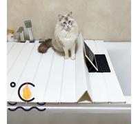 FWTXZTER Couverture de Baignoire, Plateau Baignoire, Plateau Isolation Couvercle pour Salle de Bain, PVC Housse de Baignoire Pliable Housses Baignoire for Accueil Salle Bains Spa Vivre (180×75×0.7CM)