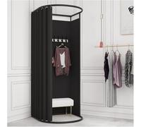 FWTXZTER Mobile Cabine D'essayage, Magasin De Vêtements Salle D'essayage, Écran de Confidentialité pour Le Changement de Vêtements dans Un Centre Commercial Un Studio Dortoir (Noir, 95x100x200cm)