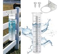 FWUNYVN Pluviomètre d'extérieur de 17,8 cm avec support de montage en acier inoxydable, à suspendre au mur pour la cour, le jardin