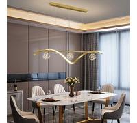FWX Lampe suspendue à intensité variable pour salle à manger table dorée 4 globes verre Suspension Luminaire avec télécommande éclairage d'îlot de cuisine lustre linéaire à LED lumière d'îlot de cuisi