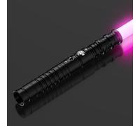 FX Sabre Laser Lumineux RGB 7 Couleurs Interchangeable avec Effets Sonores Sabre Laser Aluminium pour Adultes et Enfants Cosplay Noël Charge USB (Noir)