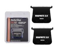 FX707Z DLC 2.0 Lot de 2 lames de rechange compatibles avec les tondeuses BaByliss PRO Barberology, lame de rechange sans espace compatible avec les tondeuses BaBylissPRO FX787 et FX726 (noir)