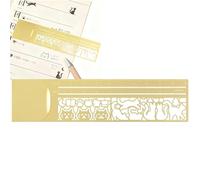 FxaumsGxuk Règle en cuivre pour chat, 14,7 x 3,7 cm, outil de dessin à motif de chat, modèle de silhouette de chat mignon, règles droites pour Noël, anniversaires, vacances, quotidien, intérieur et