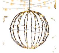 FxaumsGxuk Sphère Lumineuse LED, Sphère Métal Extérieur Décorations Festives, Ornements Globe Festif pour Arbre Jardin Fête Intérieur Extérieur Nuit