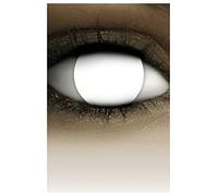 FXCONTACTS Lentilles de Contact Halloween Blanches - Effet BLIND ZOMBIE, Sans Correction, 1 Paire (2 pcs), Vision Réduite à 60 % - Accessoire de Déguisement