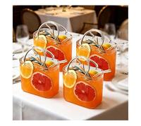Fxiaobin Sac à Main en Forme de Verre à Cocktail Avec Pailles Verre À Cocktail Créatif Sac À Main pour Cocktail Jus Thé dessert et Composition Florale,4pcs