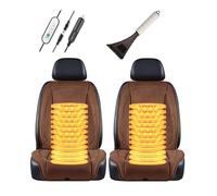 Fxiaobin Universal Warmth Car Seat Covers Full Set, Winter Car Seat Cover Waterproof, Comes with Snow Shovel, The Best Gift for Driver Friends in Winter,Brown-twoseats