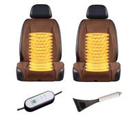 Fxiaobin Universal Warmth Car Seat Covers Full Set, Winter Seat Covers Car, Comes with Snow Shovel, The Best Gift for Driver Friends in Winter,Brown-twoseats