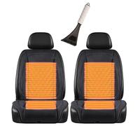 Fxiaobin Universal Warmth Leather Seat Covers, Winter Universal Car Seat Cover, Comes with Snow Shovel, The Best Gift for Driver Friends in Winter,Black-twoseats