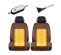 Fxiaobin Universal Warmth Seat Covers for SUV, Winter Cobertores Para Asientos De Carro, Comes with Snow Shovel, The Best Gift for Driver Friends in Winter,Brown-twoseats