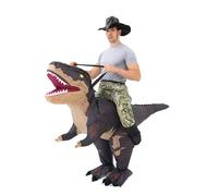 FXICH Costume dinosaure gonflable pour adulte - 150 à 190cm Blow Up T-Rex Costume Halloween carnaval (costume dinosaure gonflable, costume amusant d'animal) Noir/rouge (black dinosaur costume)