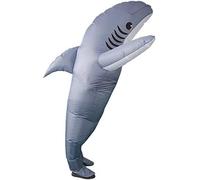 FXICH Costumes requin gonflables,Costume requin adulte Halloween costume de carnaval fête shark costume (costume de requin gonflable gris)