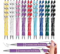 Fxinxi Stylos à bille gravés personnalisés, 9 couleurs, encre noire fluide, conception adaptée aux écrans tactiles, pour le bureau, l'école, les remises de diplômes, les cadeaux entre amis