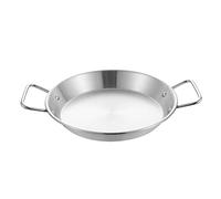 FXJJHDA Poêle à paella espagnole en acier inoxydable - Poêle à frire anti-adhésive pour fruits de mer - Outil de cuisson polyvalent pour la maison, la cuisine, le restaurant, le camping (poignée rouge