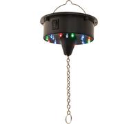 FXLAB Moteur à boule miroir alimenté par piles avec lumières LED multicolores lumineuses qui clignotent à la musique avec chaîne de suspension pour discothèque, spectacle, fête, décoration