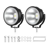 Fxlpower 2 Pièces 30W Phare de Travail LED 3000lm, IP68 étanche Feux de travail 12-24V pour SUV, Camions, Camionnettes, Tracteurs, Pelles mécaniques, Chargeurs, Bouteurs