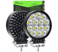 Fxlpower 2 Pièces 42W Phare de Travail LED 2800lm, IP67 étanche Feux de travail 12-24V pour SUV, Camions, Camionnettes, Tracteurs, Pelles mécaniques, Chargeurs, Bouteurs
