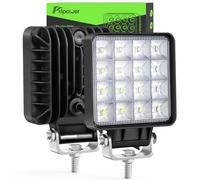 Fxlpower 2 Pièces 48W Phare de Travail LED, IP67 étanche Feux de travail 12-24V pour SUV, Camions, Camionnettes, Tracteurs, Pelles mécaniques, Chargeurs, Bouteurs