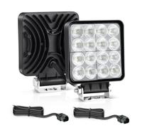 Fxlpower 2 Pièces Phare de Travail LED avec Câble DT-2 de 1 Mètre, IP67 Feux de Travail Projecteur à Faisceau Large pour SUV, Camions, Camionnettes, Tracteurs, Pelles mécaniques, Chargeurs, Bouteurs