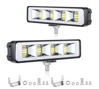 Fxlpower 2PCS 25W Feu de Recul Phare de Travail LED, IP65 Barre LED 12V 24V Projecteur à Faisceau Large pour Voiture, Marchepieds d'un Camion, Pickup, Tracteur, 4x4, ATV, Motos