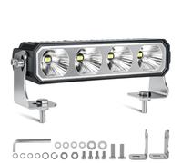 Fxlpower 60W Feu de Recul 12V 24V Phare de Travail LED, IP67 Barre LED Tout-Terrain Feu Auxiliaire pour Voiture, Engin de Chantier, Pelle, Pick-up, Tracteur, Camion, VTT, Motos, Dépanneuse