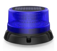 Fxlpower Gyrophare LED Bleu Sans Fil, Balise Magnétique de Secours | Recharge Solaire & USB, 2 Modes, Autonomie 15h, IP65, pour Véhicule de Chantier, Dépannage, Intervention & Sécurité