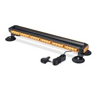 Fxlpower Gyrophare LED Magnétique 12/24V, Rampe Signalisation Orange, 71 cm | Câble 4,8m Prise Allume-Cigare, 26 Modes avec Mémoire, Lumière Jaune 30W, pour Camion, VUL et BTP