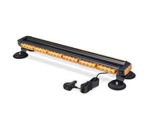 Fxlpower Gyrophare LED Magnétique 12/24V, Rampe Signalisation Orange, 71 cm | Câble 4,8m Prise Allume-Cigare, 26 Modes avec Mémoire, Lumière Jaune 30W, pour Camion, VUL et BTP