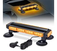Fxlpower Gyrophare LED Magnétique Orange, 12V/24V, 41,5cm | Câble 4,8m, 26 Modes Clignotants, Prise Allume-Cigare 15W, Signalisation pour Chantier, Camion et Tracteur