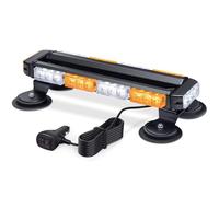 Fxlpower Gyrophare Magnetique Orange & Blanc LED, Jaune & Blanc LED Avertissement avec 20 Aimants Puissants pour Véhicules de Cconstruction Chariot Élévateur Tracteur Remorque Chasse-Neige