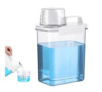 FxlStelrion Distributeur de lessive 1800 ml avec verre doseur, boîte de rangement hermétique pour poudre à laver, parfum de linge, céréales et riz