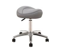 FXLUHAY Chaise de Bureau à roulettes, Hauteur réglable de 36 à 50 cm, siège en métal avec roulettes pivotantes à 360°, for hygiénistes dentaires et Artistes.(Light Gray)