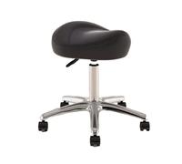 FXLUHAY Chaise de Bureau pivotante à Hauteur réglable, Tabouret Roulant for Artistes de 36 à 50 cm avec roulettes pivotantes en PU, siège en métal for Salon(Black)