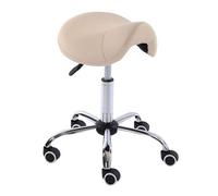 FXLUHAY Chaise de Selle Professionnelle Noire à roulettes for Clinique, Spa et Salon de beauté. Tabouret Roulant à Hauteur réglable avec roulettes et Assise Violette.(Beige)