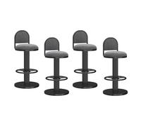 FXLUHAY Ensemble de 4 tabourets de Bar pivotants à 360° et réglables en Hauteur, avec Repose-Pieds et Dossier, for comptoir-Bar et Petit-déjeuner.(Grey1,Height 45-60CM)