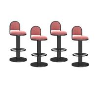 FXLUHAY Ensemble de 4 tabourets de Bar pivotants à 360° et réglables en Hauteur, avec Repose-Pieds et Dossier, for comptoir-Bar et Petit-déjeuner.(Pink,Height 45-60CM)