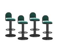 FXLUHAY Ensemble de 4 tabourets de Bar pivotants à 360° et réglables en Hauteur, avec Repose-Pieds et Dossier, for comptoir-Bar et Petit-déjeuner.(Green,Height 45-60CM)