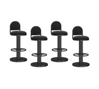 FXLUHAY Ensemble de 4 tabourets de Bar pivotants à 360° et réglables en Hauteur, avec Repose-Pieds et Dossier, for comptoir-Bar et Petit-déjeuner.(Black,Height 45-60CM)