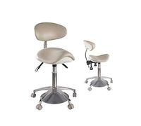 FXLUHAY Mike Dental UP Chaise de Bureau en Cuir avec Selle et Tabouret de médecin Mobile à Commande au Pied