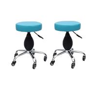 FXLUHAY Tabouret à roulettes for manucure, Tabouret de beauté, Tabouret à poulie hydraulique, Tabouret de Travail Universel Rotatif for Salon de Tatouage et Spa(Blue)