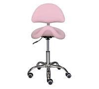 FXLUHAY Tabouret à Selle roulante avec Support Dorsal, Hauteur réglable, siège Ergonomique avec roulettes for Utilisation Dentaire, Massage, hôpital, Clinique
