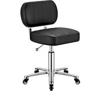 FXLUHAY Tabouret de Bar pivotant à roulettes avec Support Dorsal et Tabouret de comptoir en Cuir PU réglable en Hauteur sur roulettes for pub, Salon de Coiffure, Spa, Rotation à 360°(B)