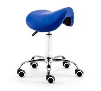 FXLUHAY Tabouret de beauté, Tabouret de Traitement, Tabouret de Selle Professionnel, siège de Selle hydraulique avec roulettes, Chaise de Bureau Anti-Bosse for styliste de Salon Las,(Blue)